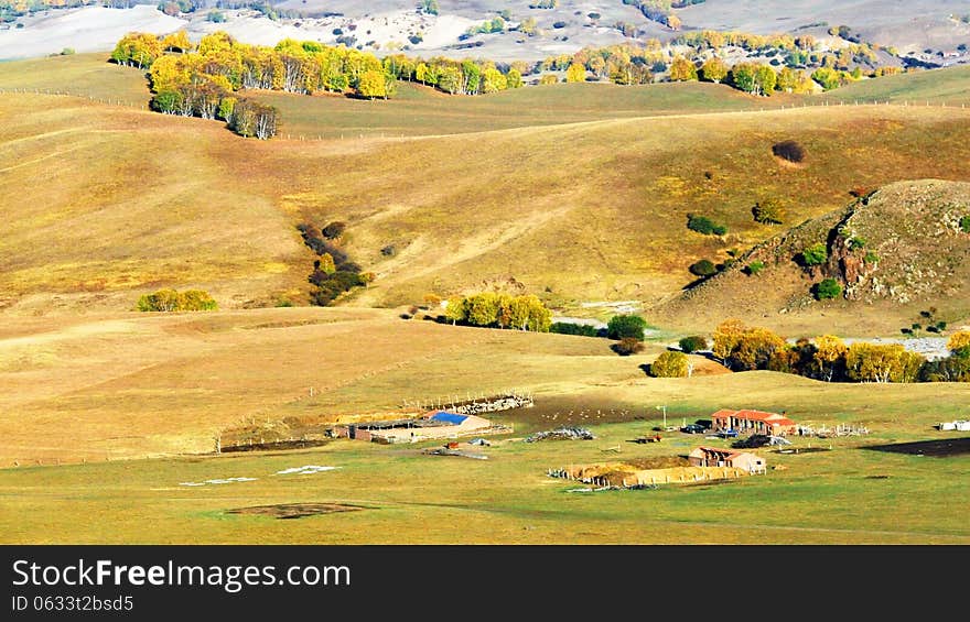 Dam Autumn in Inner Mongolia