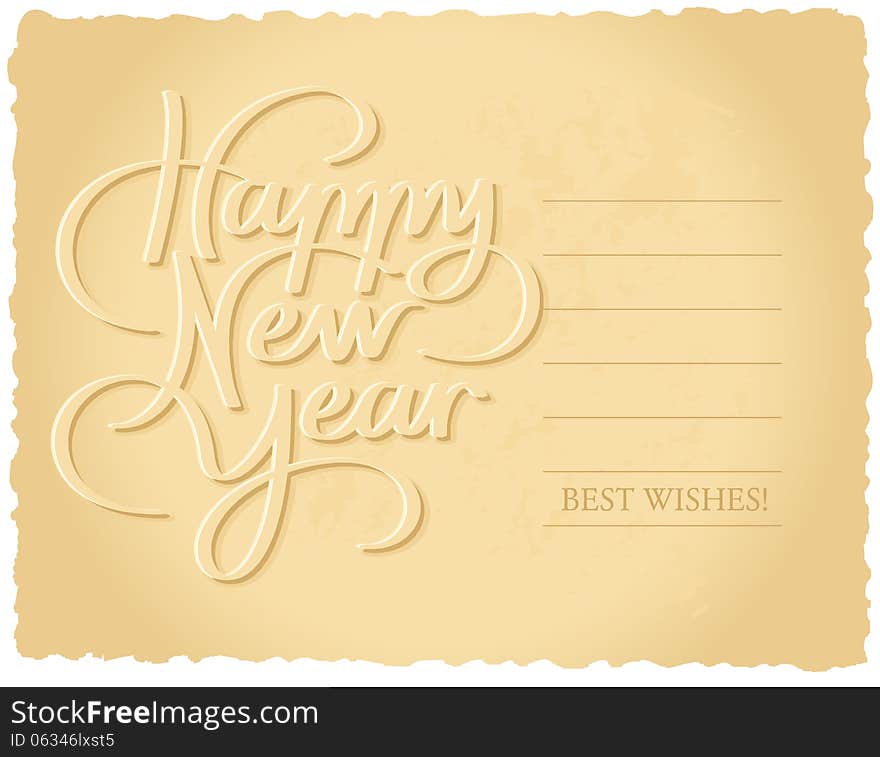 Editable and scalable hand lettering happy new year. Editable and scalable hand lettering happy new year