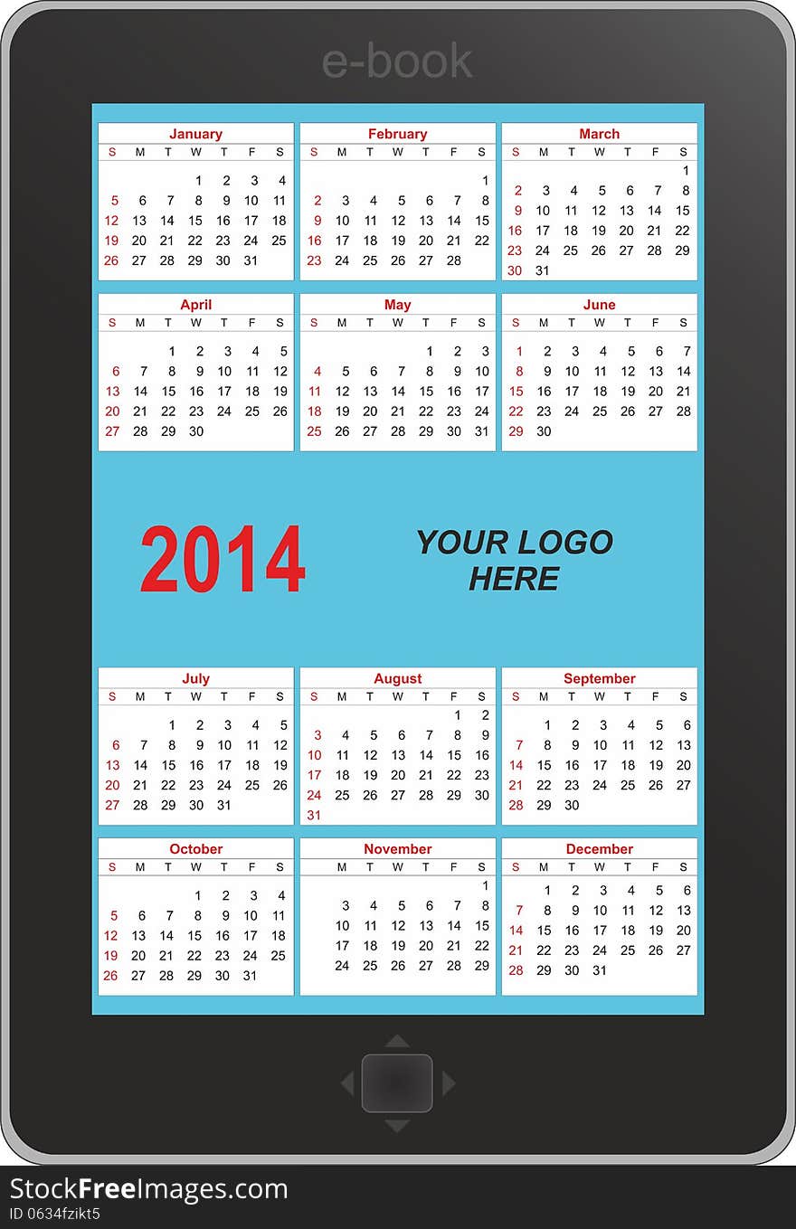 E-book with pattern calendar 2014. E-book with pattern calendar 2014