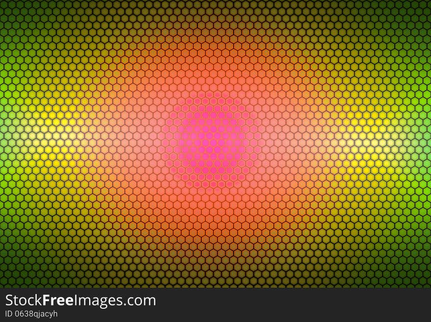 Abstract  Of Colorful In The Form Of Honeycomb