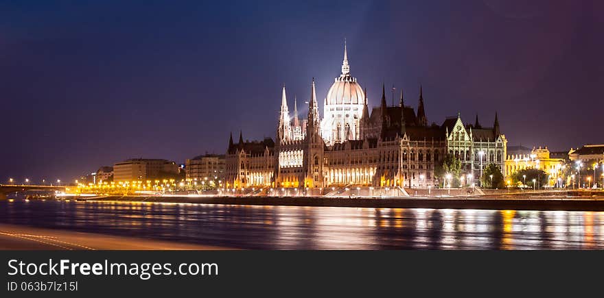 Hungarian Parliament Building During Nighttime