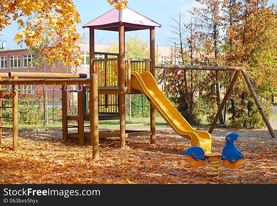 Playground in the autumn