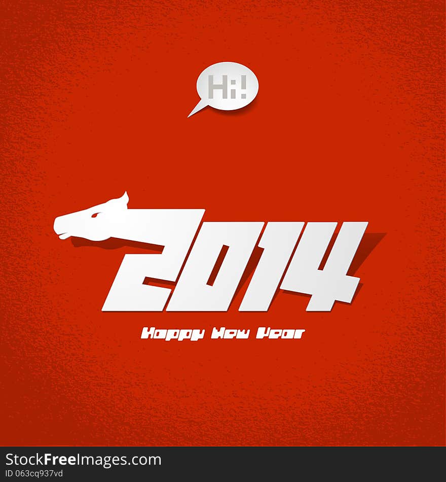 2014: New Years card, vector illustration.