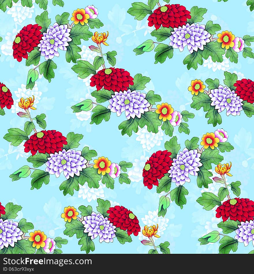 Seamless pattern of beautiful floral elements. Seamless pattern of beautiful floral elements