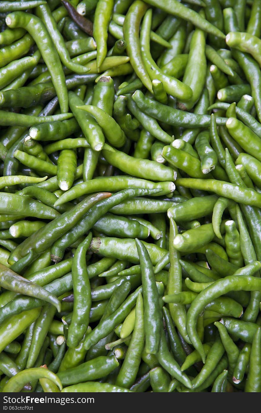 Small size peppers Green of asia