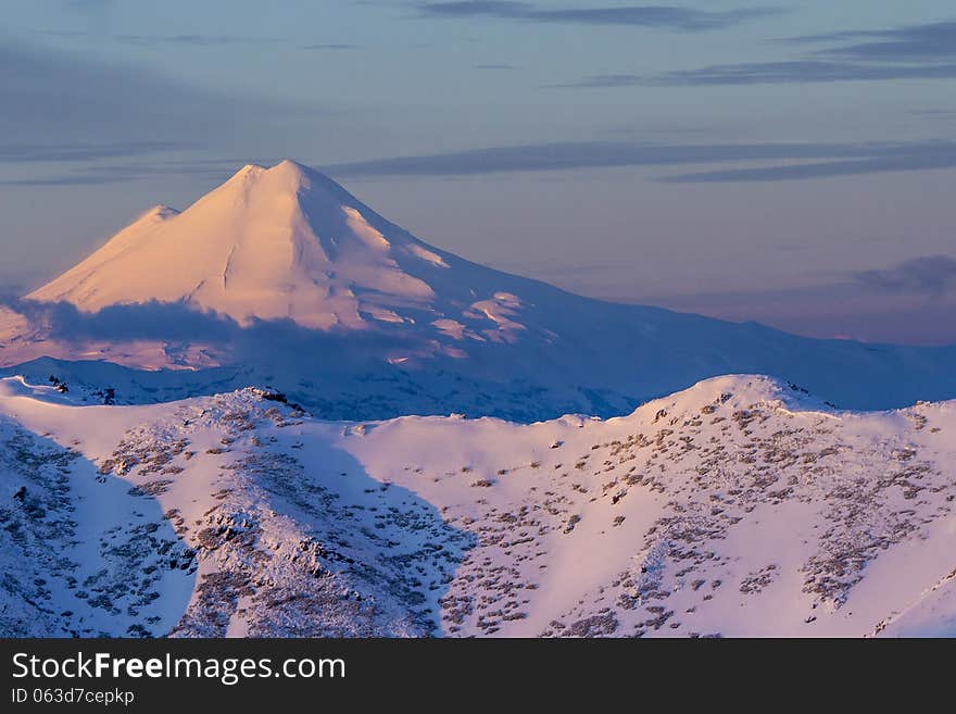 Sunrise in the mountains. Chile