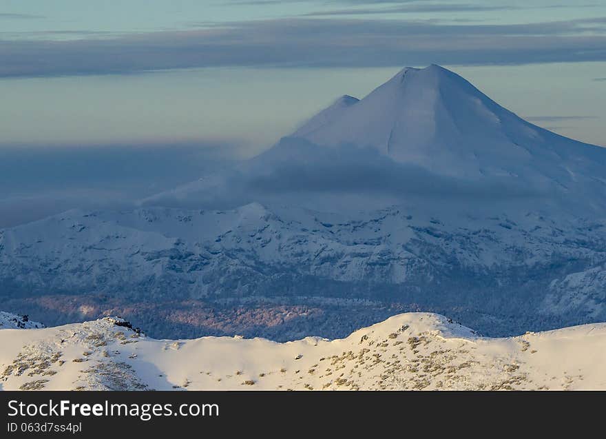 Sunrise in the mountains. Chile