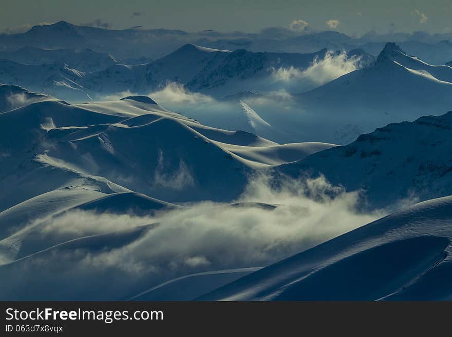 Before sunrise in the mountains. Chile