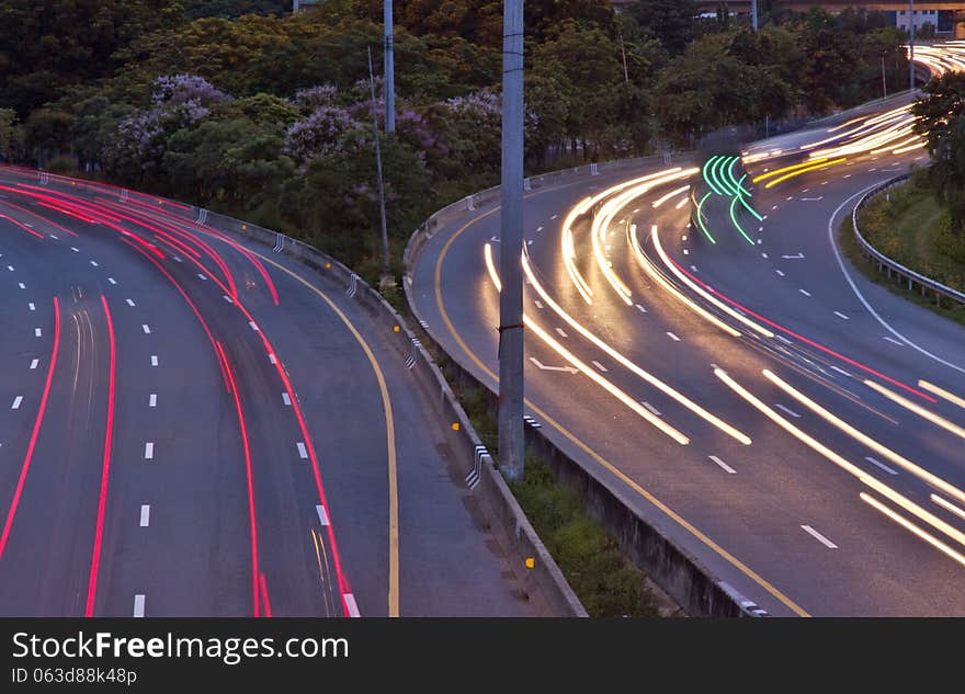 Street lights and long lines move fast. Street lights and long lines move fast