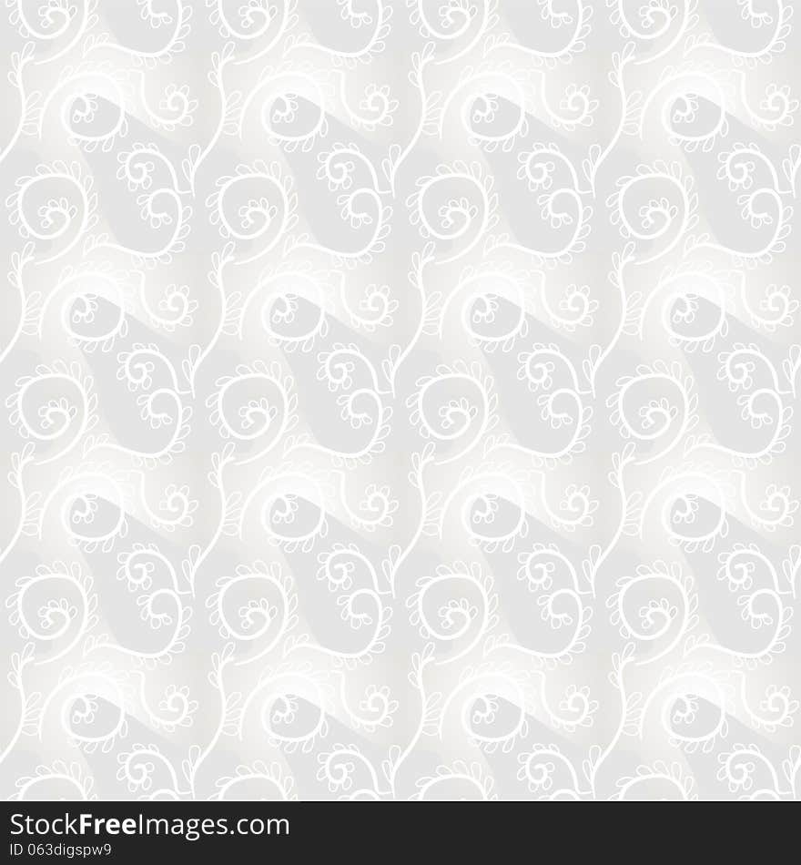 Seamless hand drawn pattern with abstract floral elements. Seamless hand drawn pattern with abstract floral elements