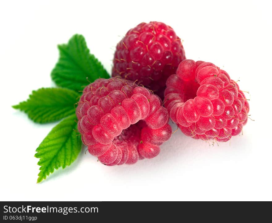 Raspberry with leaves