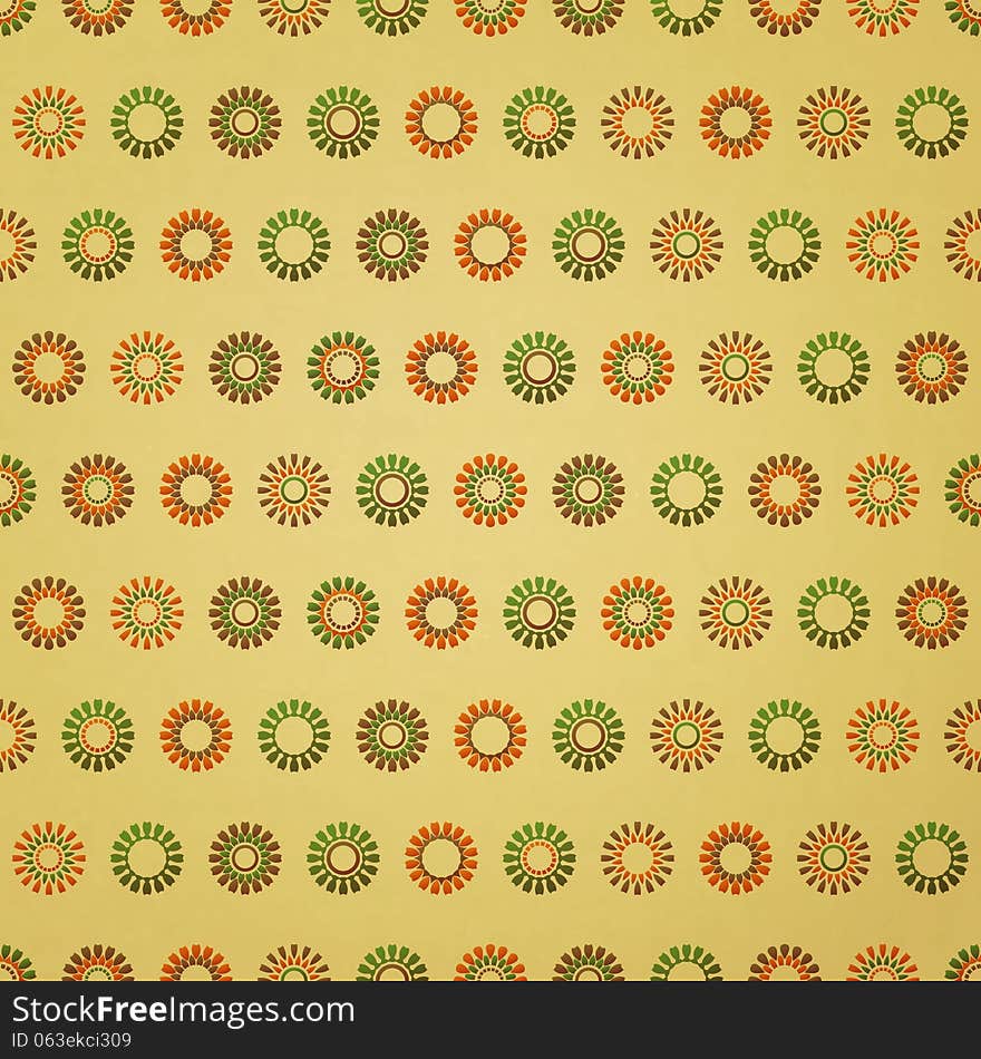 New seamless pattern with colorful flowers on paper texture vintage background. New seamless pattern with colorful flowers on paper texture vintage background