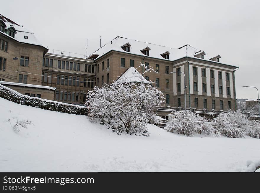 Zurich the main city of the Swisse Country, taken in a snowy winter cold. Zurich the main city of the Swisse Country, taken in a snowy winter cold