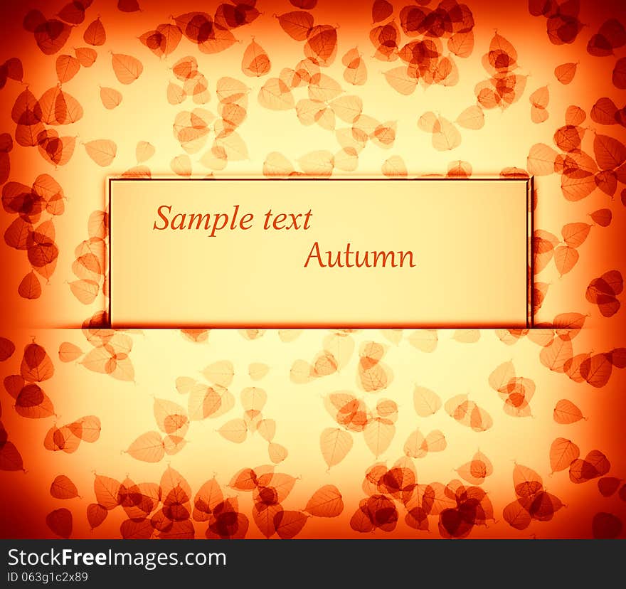 Autumn card background with leaves