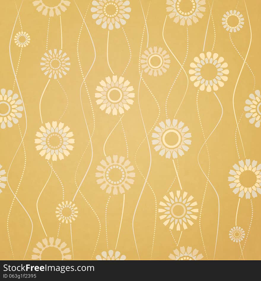 Seamless pattern with abstract flowers on paper background. Seamless pattern with abstract flowers on paper background