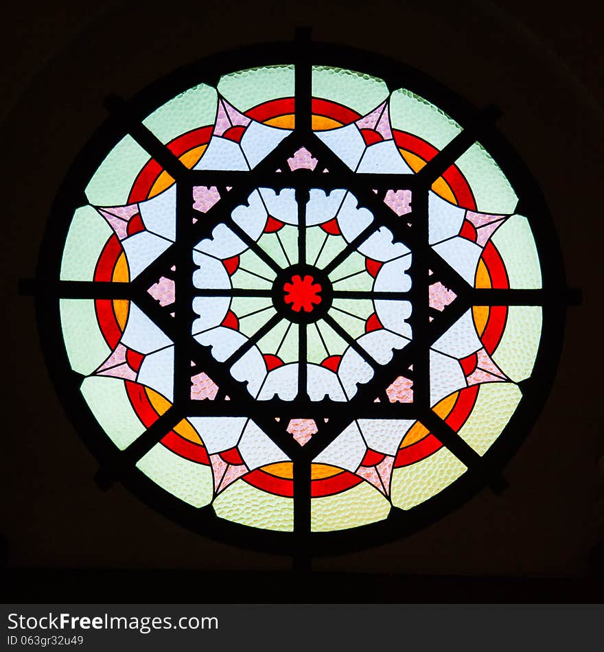 Circular Stained Glass Window.