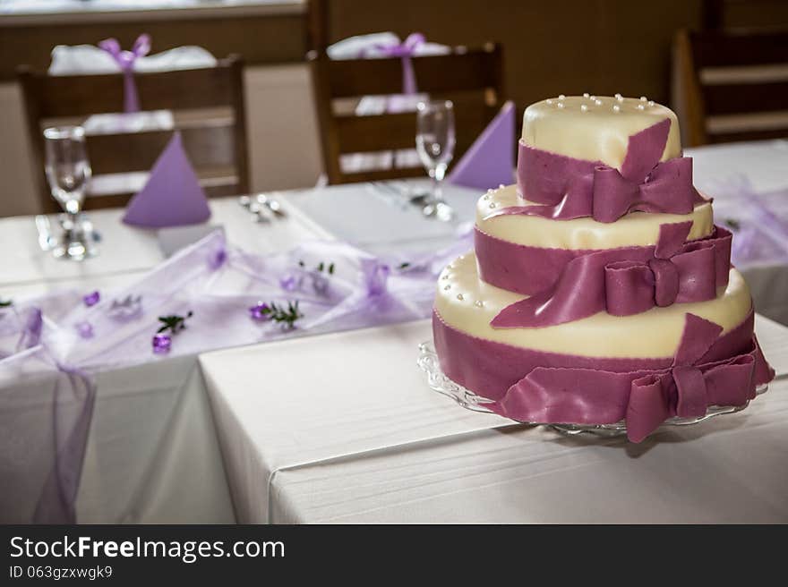 Wedding cake on the table