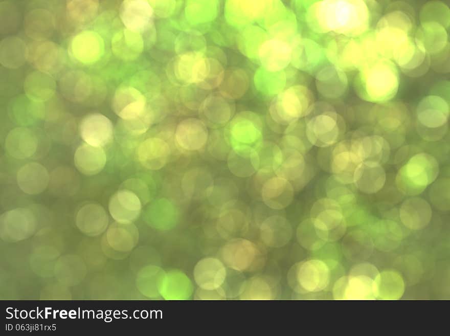 Abstract Circular Green Bokeh Background