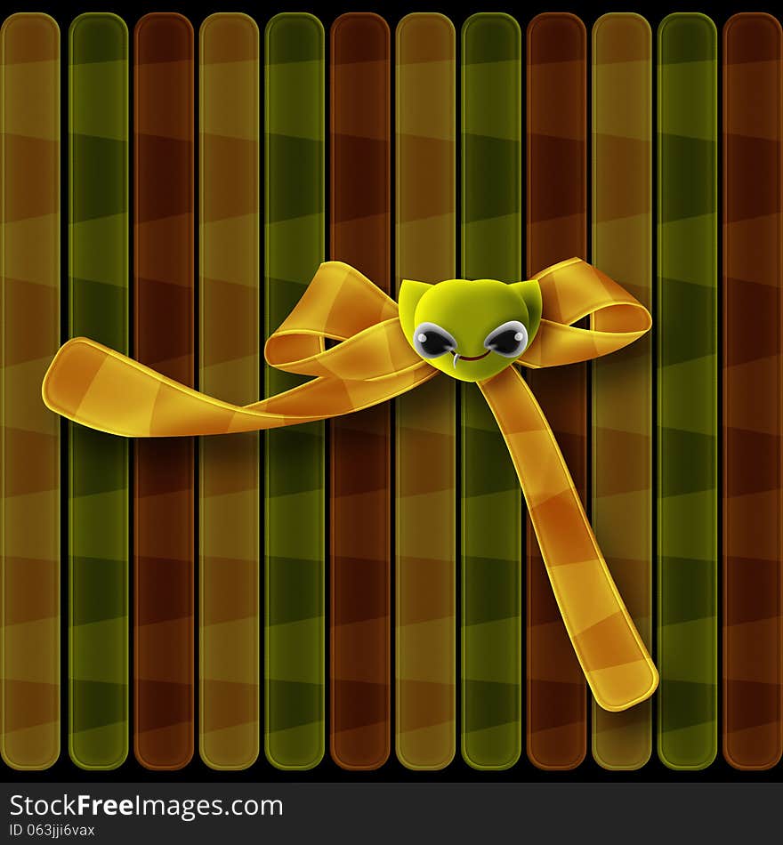 A bow with scary smile face of button which can be useful for Halloween feel. A bow with scary smile face of button which can be useful for Halloween feel.