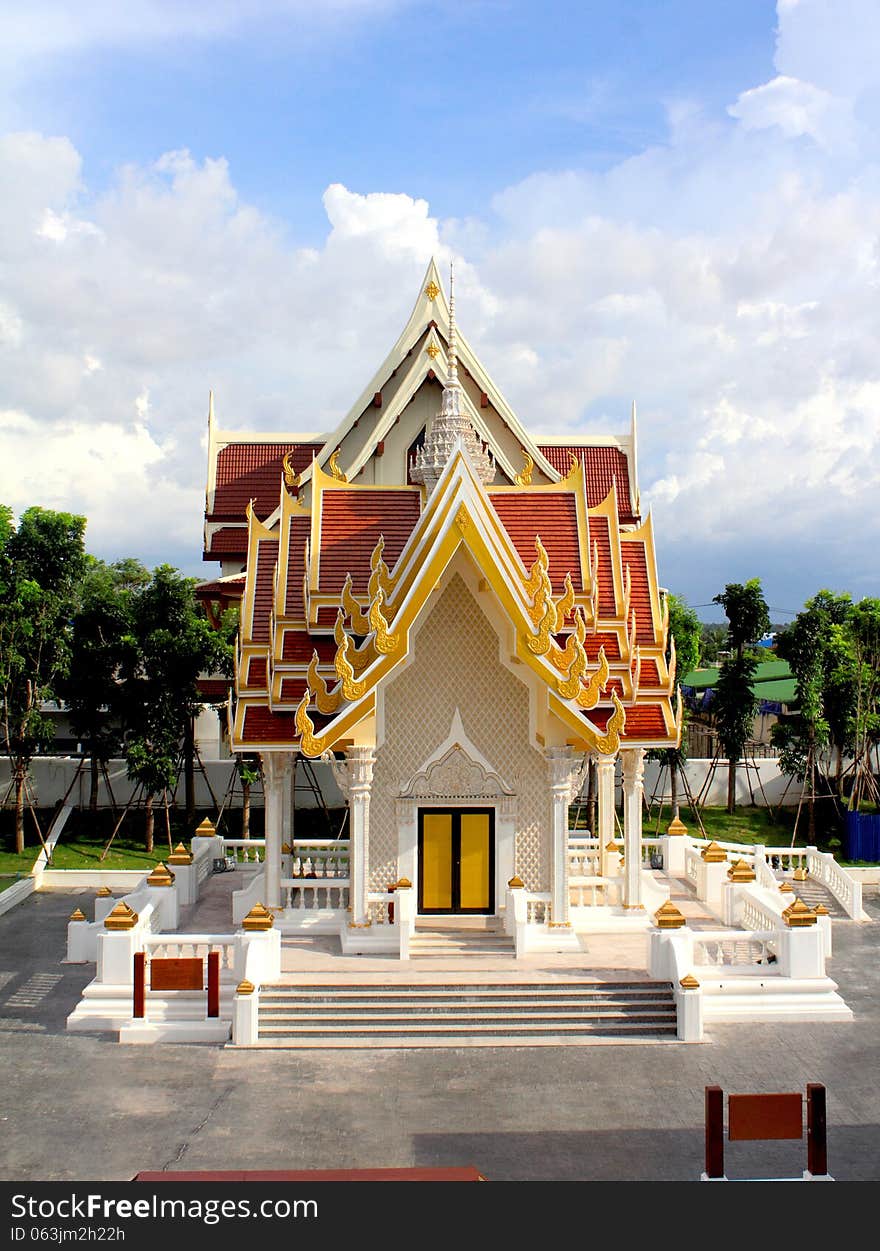 Thailand Temple and blue sky