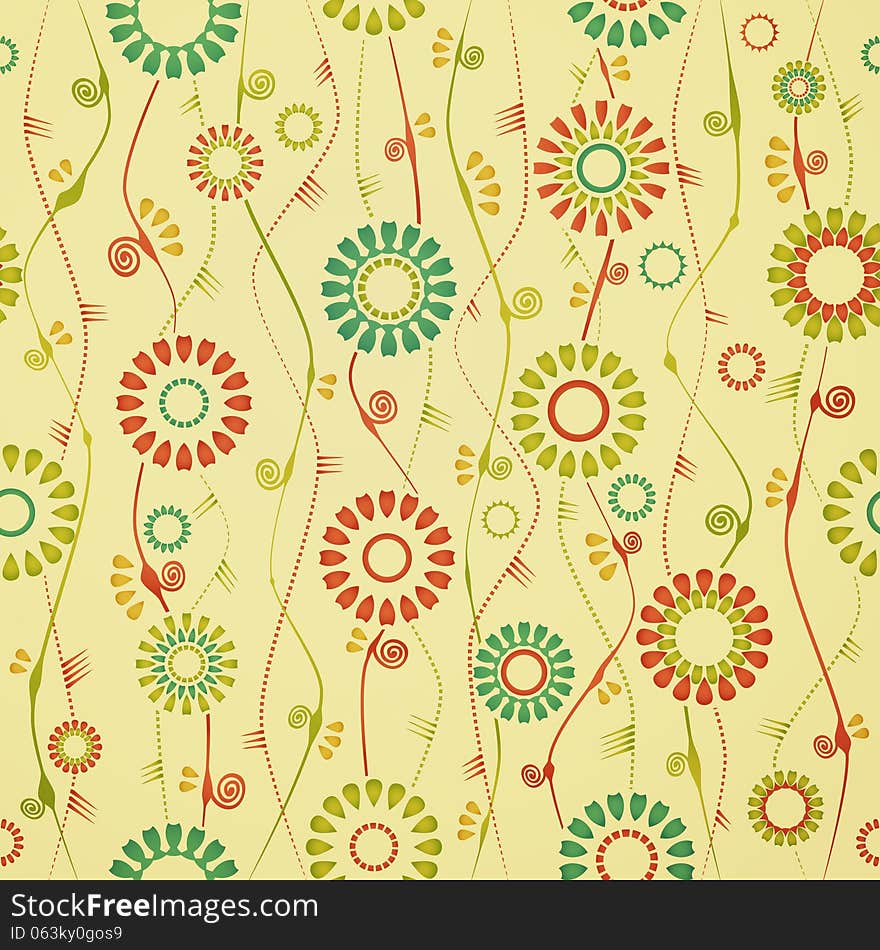 Seamless pattern with sweet flowers can use like retro wallpaper. Seamless pattern with sweet flowers can use like retro wallpaper