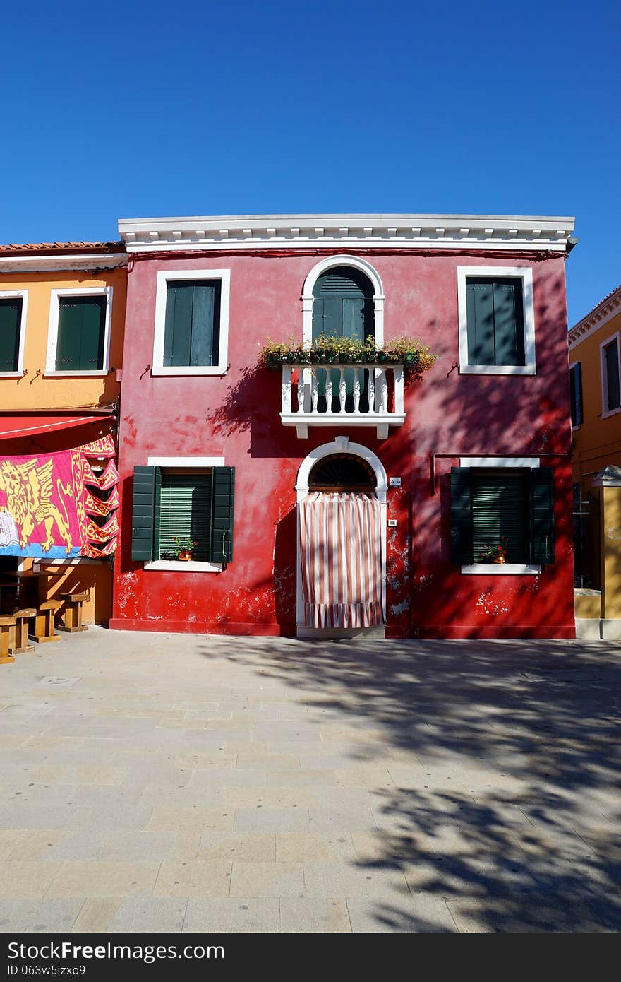 Colored facades of the island of Burano, Venice, Italy