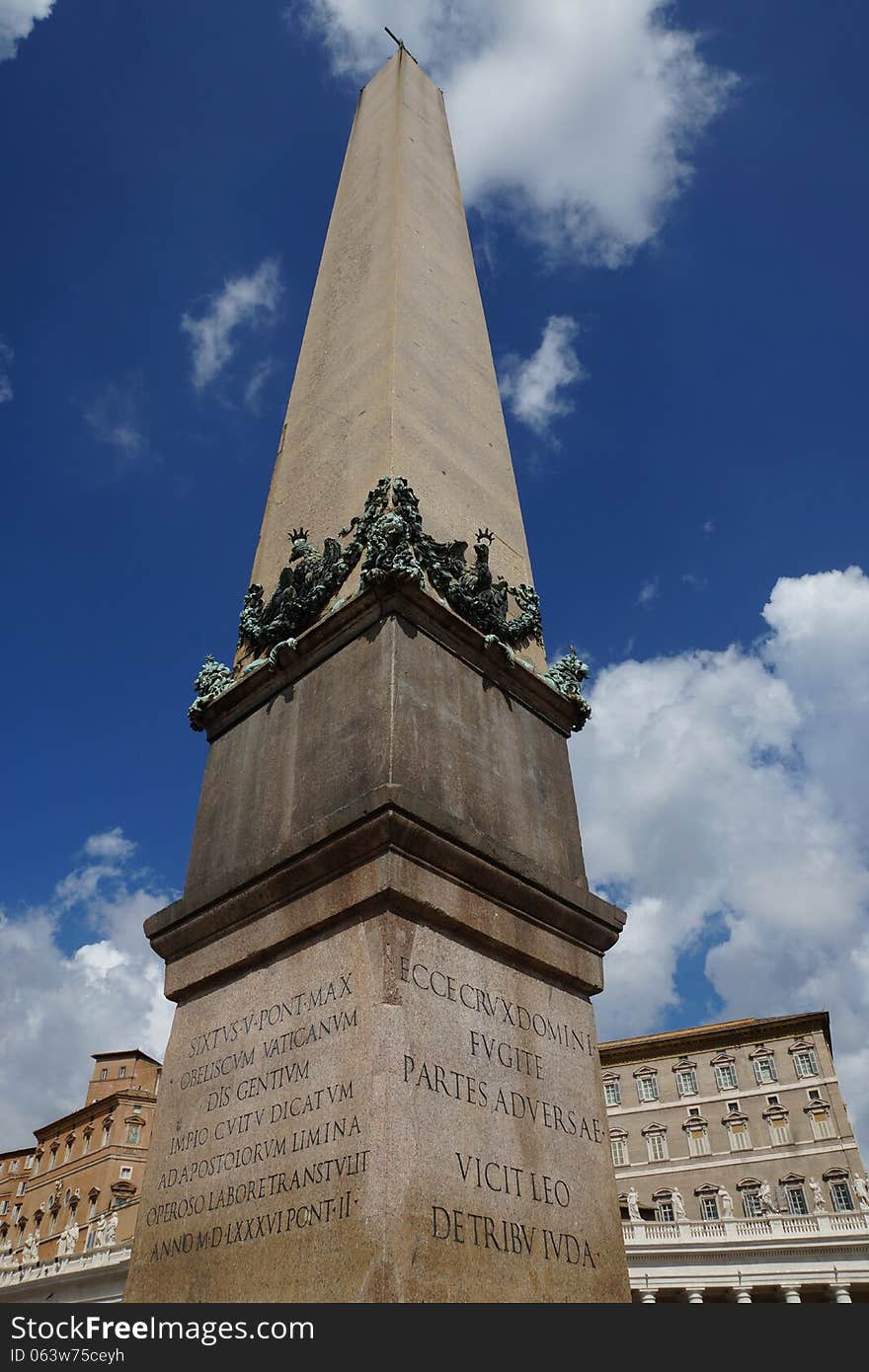 Vatican obelisk in St. Peter in Rome, Italy