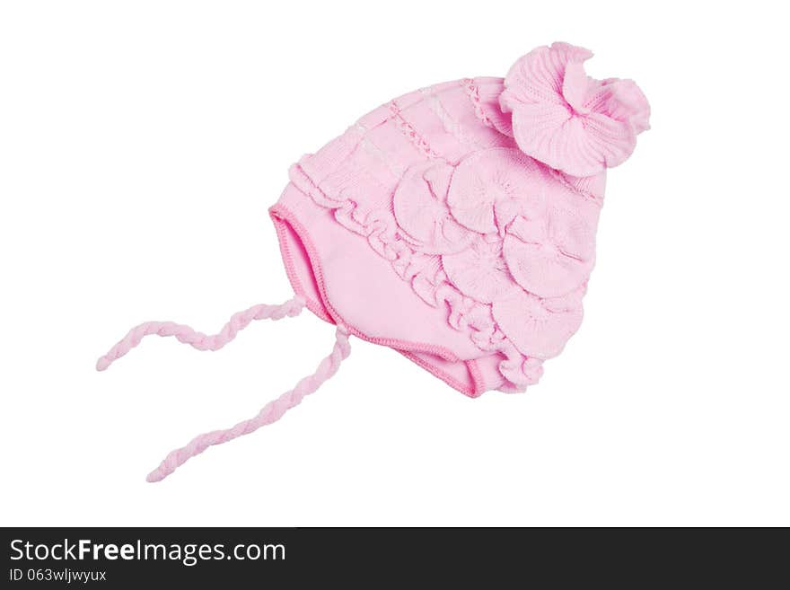 Pink newborn hat, isolated