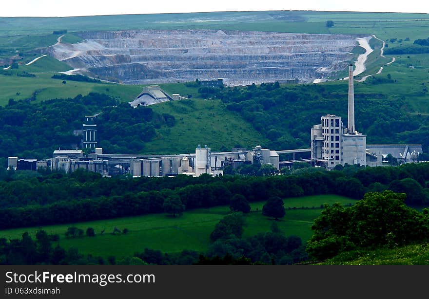 A Cement Works Factory and Associated Quarry. A Cement Works Factory and Associated Quarry.