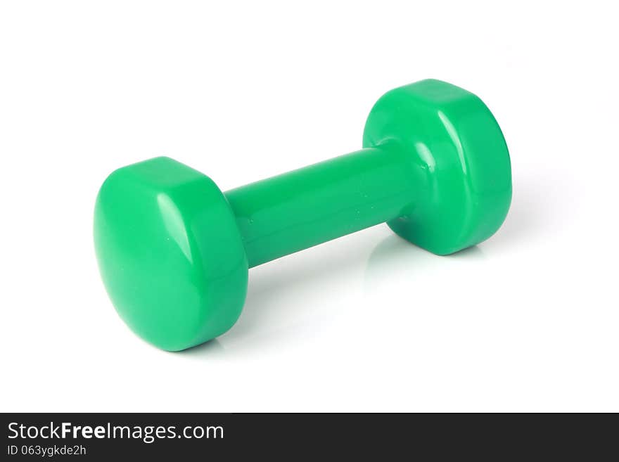 A dumbbell free weights isolated on white background