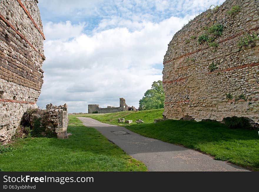 Pevensey castle at east Sussex in england. Pevensey castle at east Sussex in england