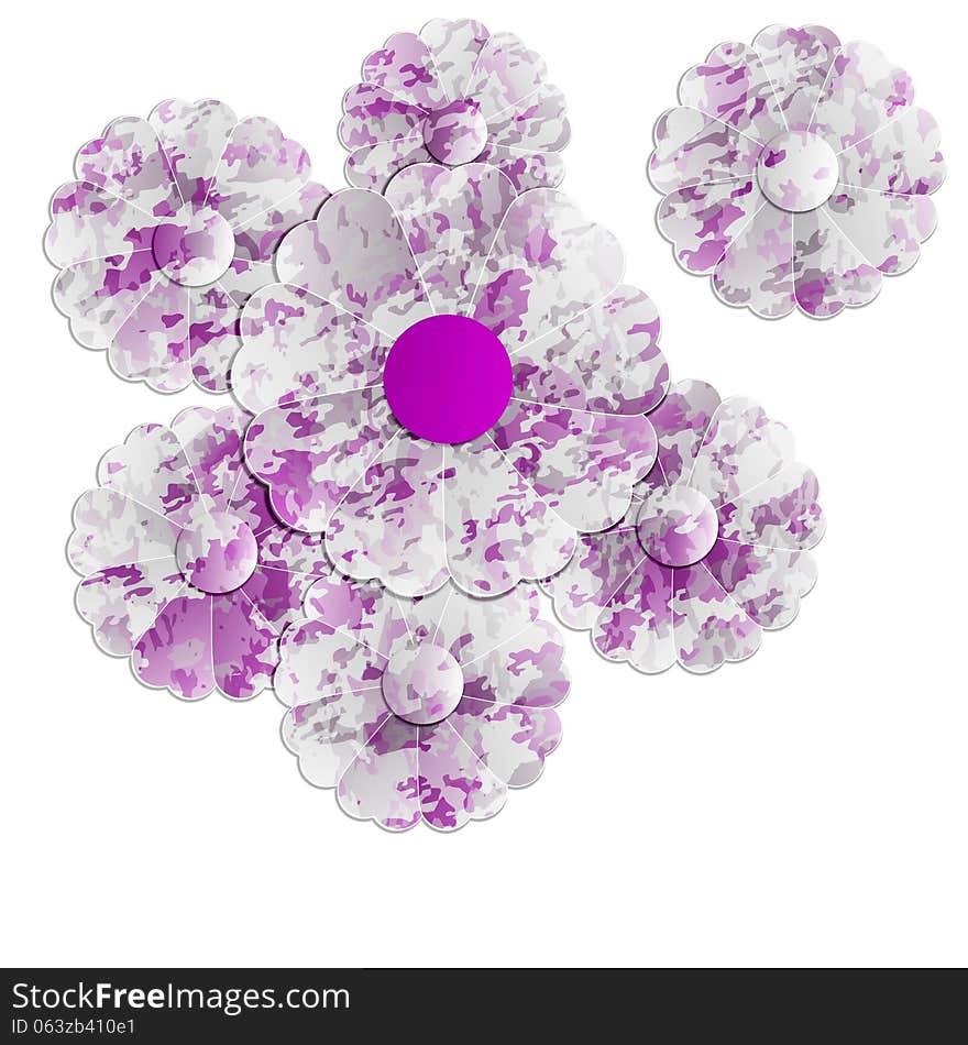 Vector Violet Floral Objects