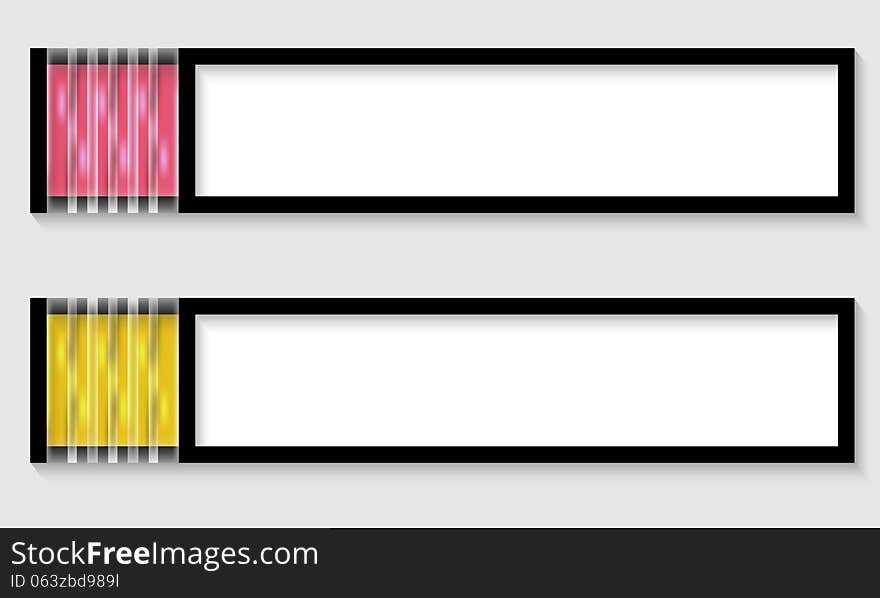 Set of two abstract text frame