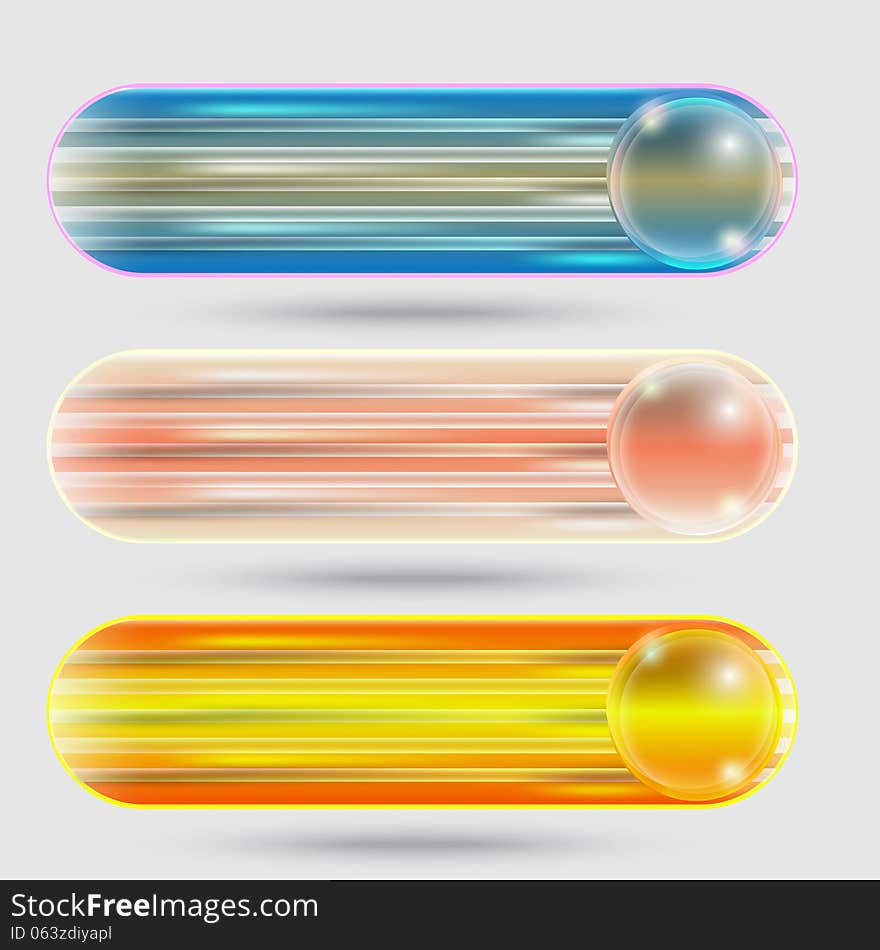 Set vector abstract button