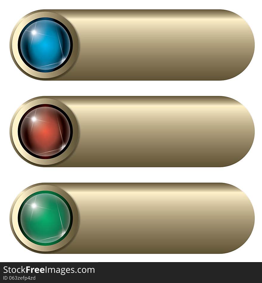 Set Three Golden Buttons