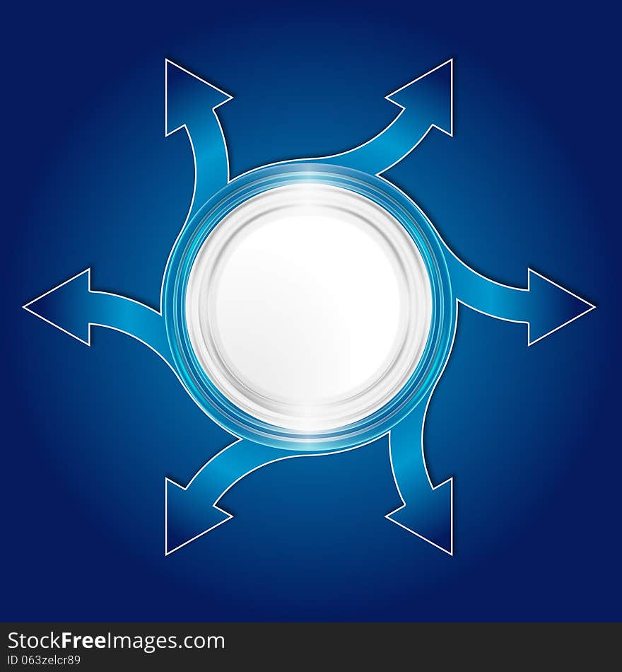 Blue vector object with arrows