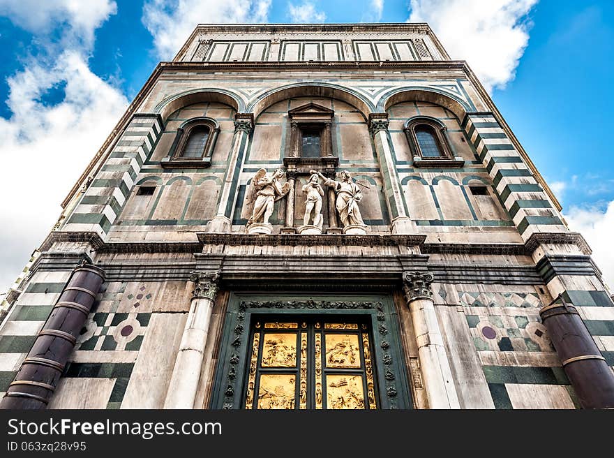 Detail of the Baptistery of Saint John in Florence, Italy by Filippo Brunelleschi architect