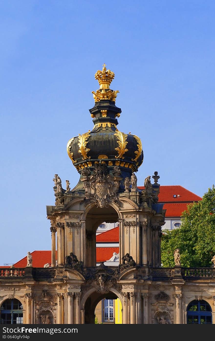 The courtyard of Zwinger in Dresden, Germany. The Zwinger is today a museum complex that contains the Old Masters Picture Gallery and other museums. The courtyard of Zwinger in Dresden, Germany. The Zwinger is today a museum complex that contains the Old Masters Picture Gallery and other museums