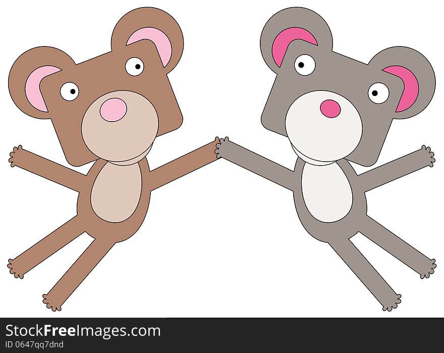 An illustration of bears doing a high five. An illustration of bears doing a high five