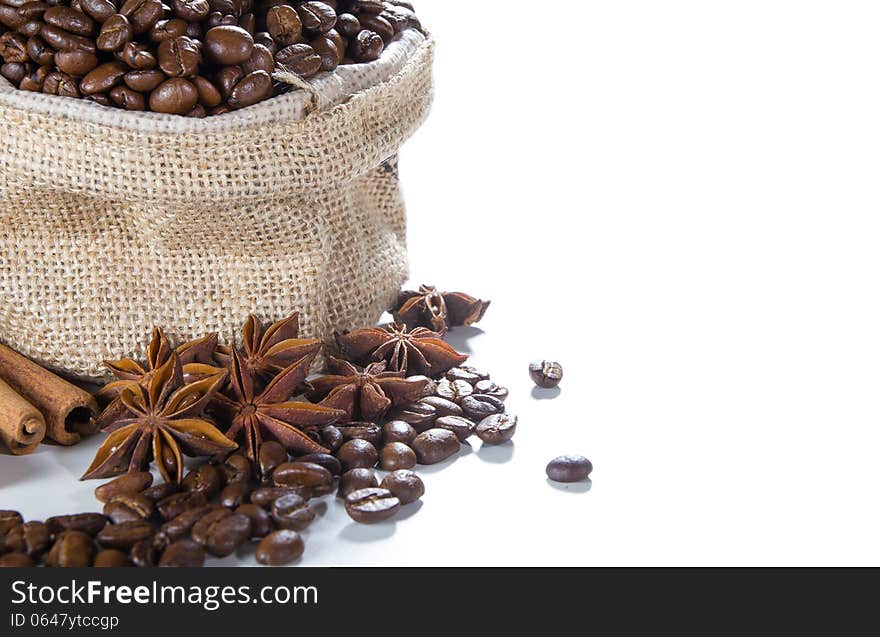 Coffee Ingredient on white background