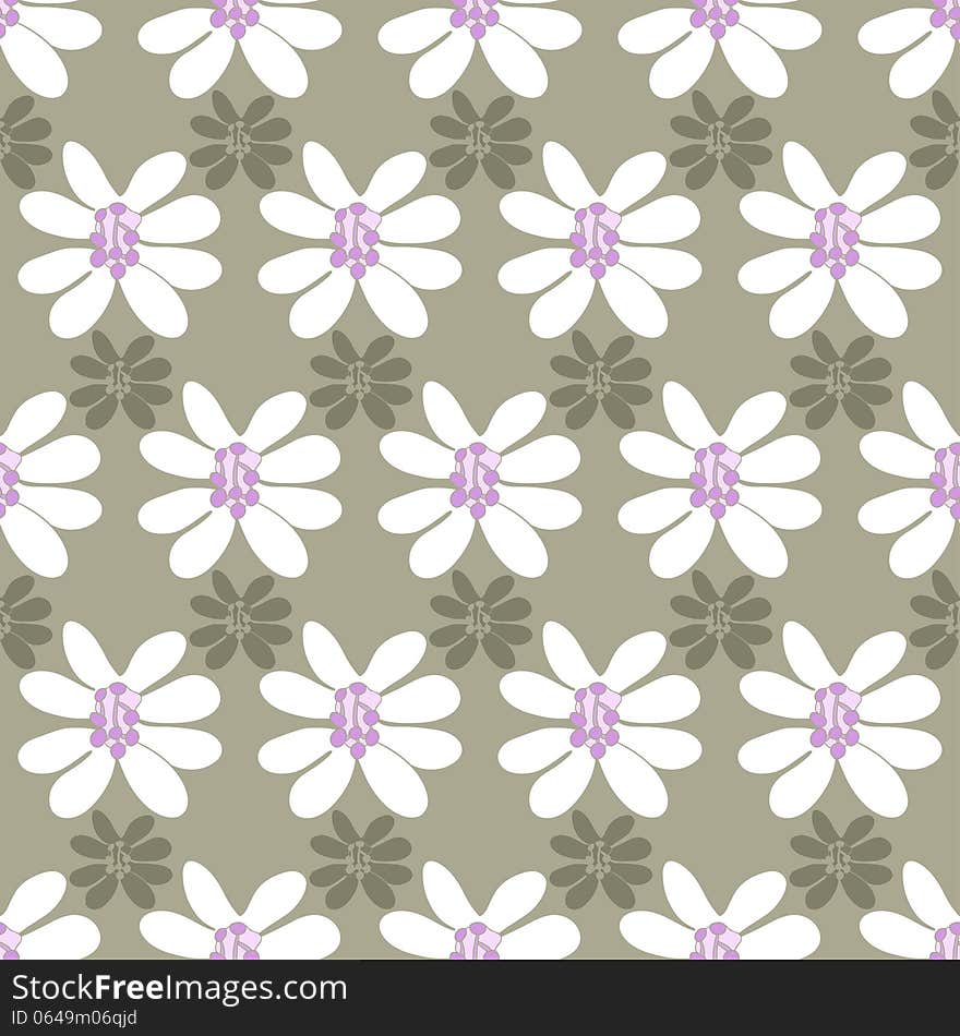 Floral seamless pattern on a colored background