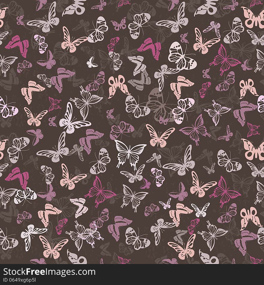 Seamless pattern with butterflies