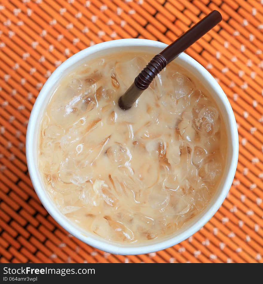 Cold coffee drink with ice. Cold coffee drink with ice