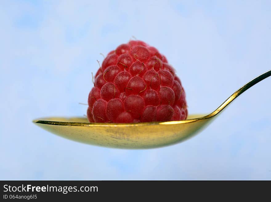 Raspberry on the spoon