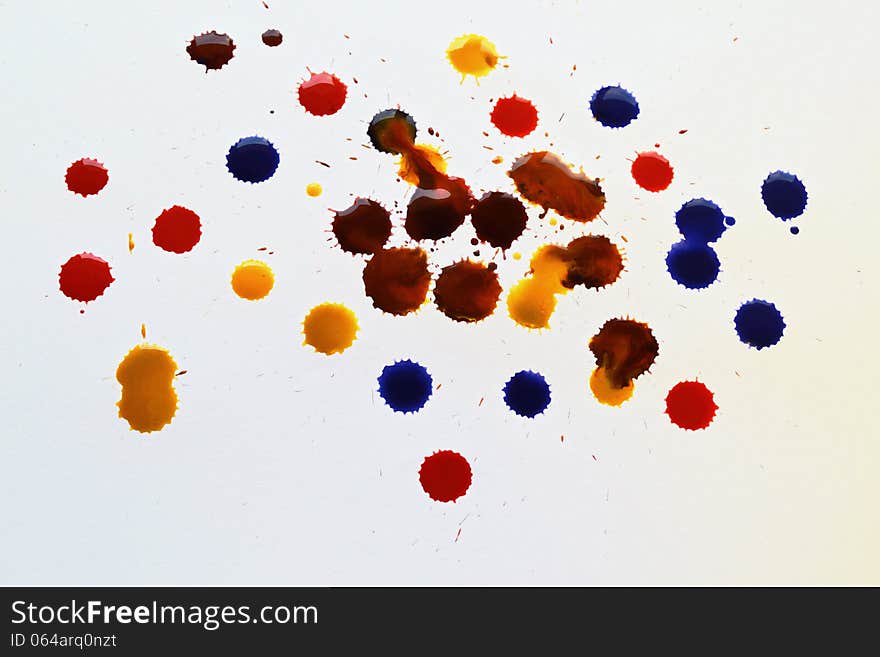 Colorful Blots On A White Background