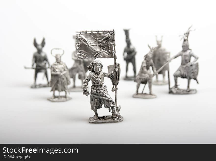 Group of eight toy soldiers. Group of eight toy soldiers