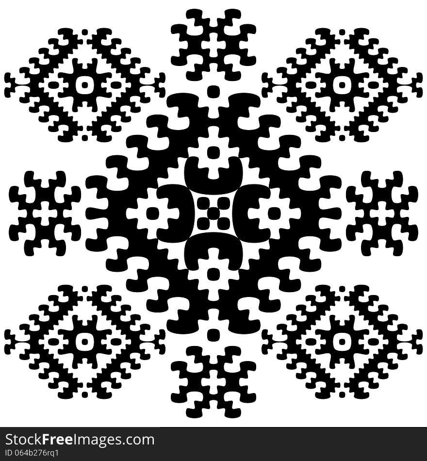 Grayscale Seamless Ethnic Pattern Background