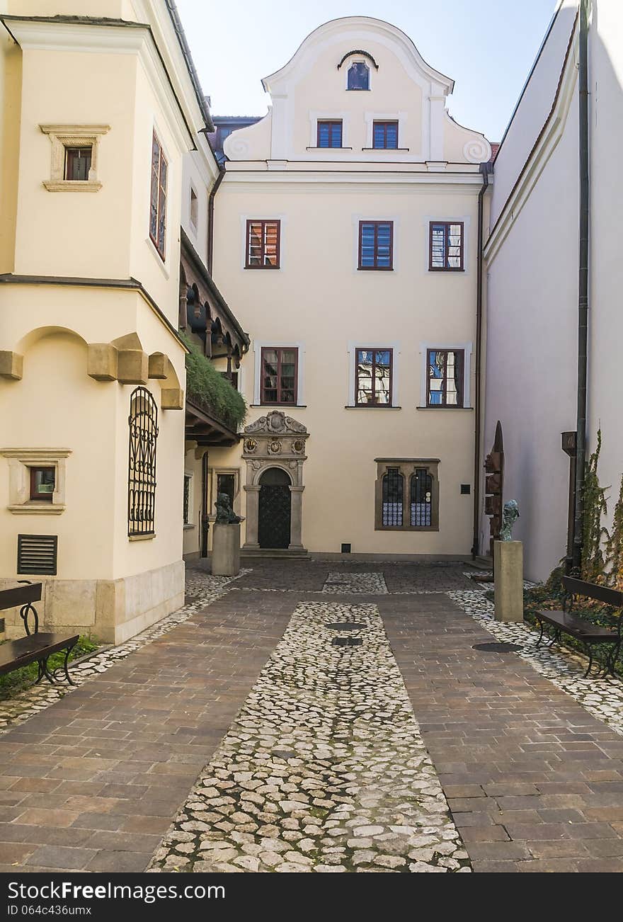 The buildings of the Jagiellonian University Collegium Maius, is a historic part of the Jagiellonian University in Krakow, Poland. The buildings of the Jagiellonian University Collegium Maius, is a historic part of the Jagiellonian University in Krakow, Poland.