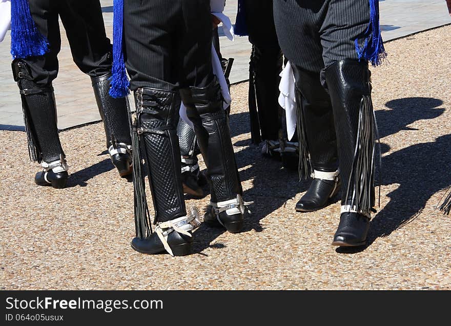 Boot for male folk dancer on show. Boot for male folk dancer on show.