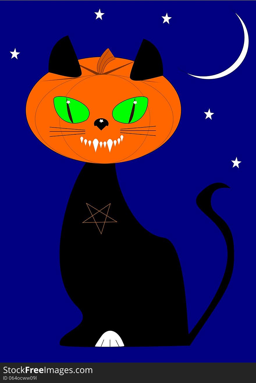 Pumpkin head Cat